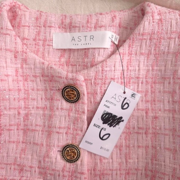 Astr the label pink tweed jacket - Picture 3 of 8